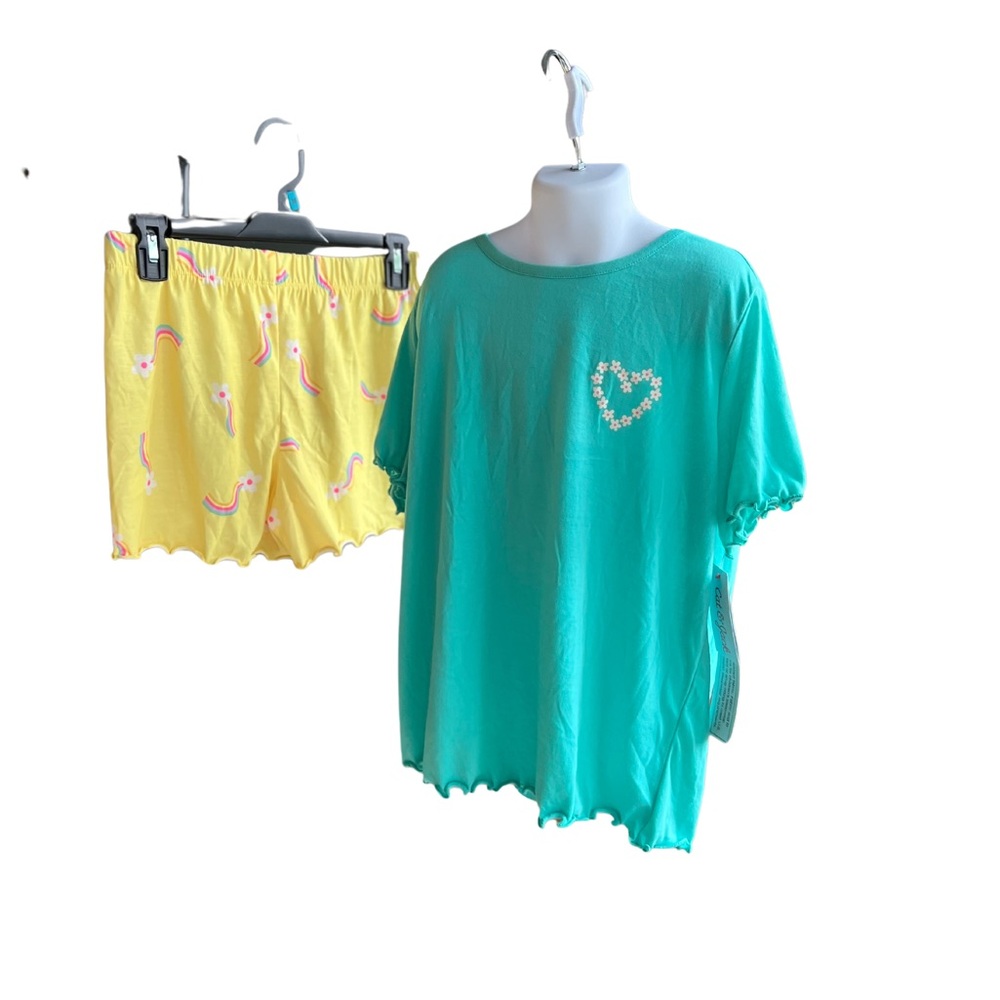 NWT CAT AND JACK Girls Multicolor 3 piece Pajama Set - Picture 3 of 3